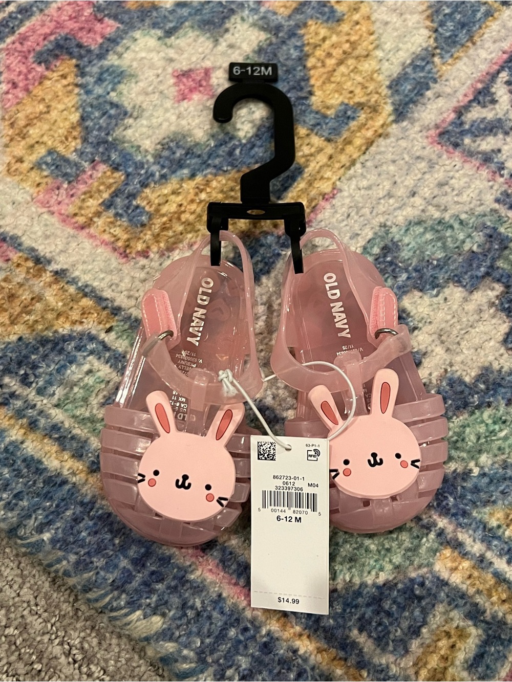Old Navy Toddler Pink Bunny Jelly Sandals